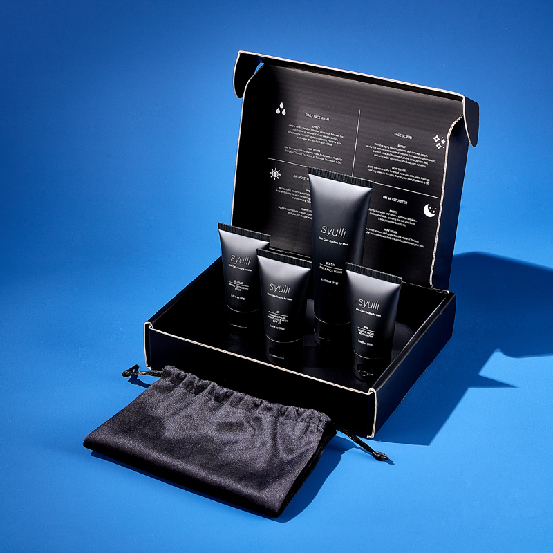 Conjunto de cuidados com a pele masculina de marca própria, tratamento de acne, vitamina C, hidratante orgânico natural, clareador, anti-envelhecimento para viagens de presente