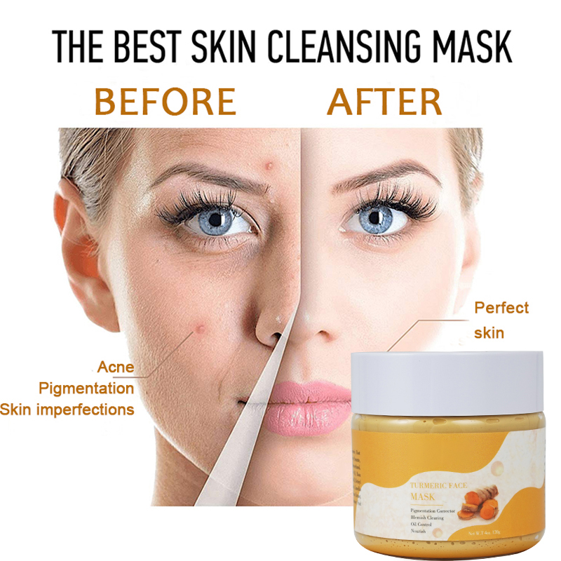 M&aacute;scara facial de argila de c&uacute;rcuma de marca pr&oacute;pria (4) 