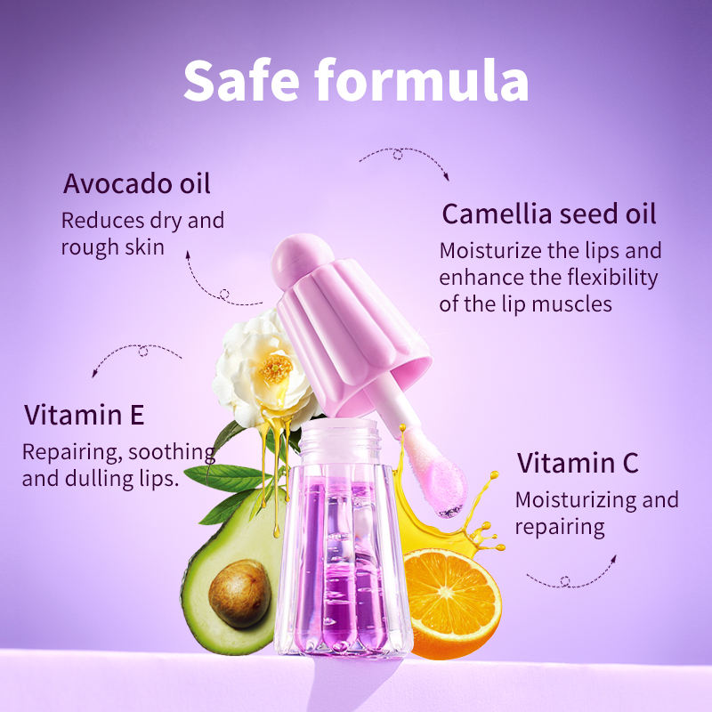 Peptídeos veganos de óleo de argan orgânico personalizado, hidratante de alto brilho, clareador, marca própria, reparação, cuidado labial, óleo labial