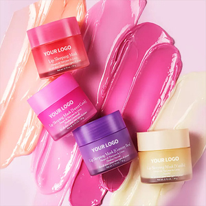 Bálsamo labial vegano de marca própria com vitamina C orgânica, protetor labial, nutrição, hidratação, máscara labial para dormir