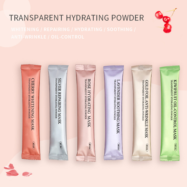 Máscara facial hidratante em pó de marca própria