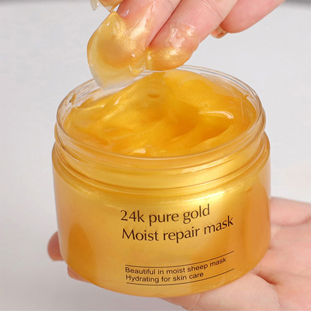 Máscara facial para dormir em ouro 24K de marca própria