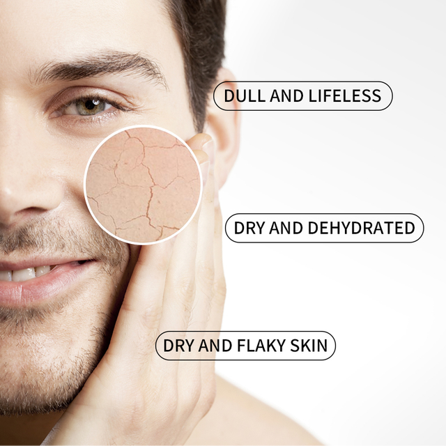 Conjunto de cuidados com a pele masculina orgânica, limpador facial com defesa contra círculos escuros, esfoliante, esfregão, bálsamo hidratante