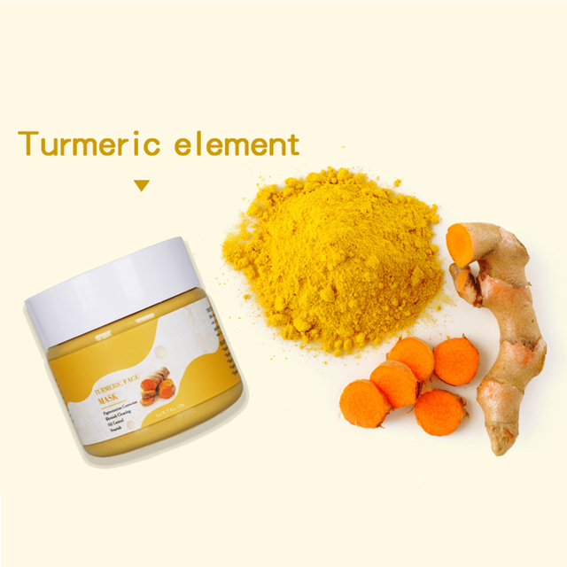 Máscara facial de argila de cúrcuma de marca própria