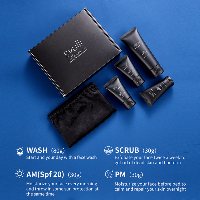 Conjunto de tratamento de acne de marca própria, limpeza diária orgânica natural, hidratante, anti ance, conjunto de cuidados com a pele masculino, presente e conjunto de viagem